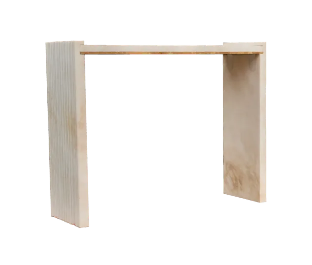 Malibu marble console, cutout on a plain background