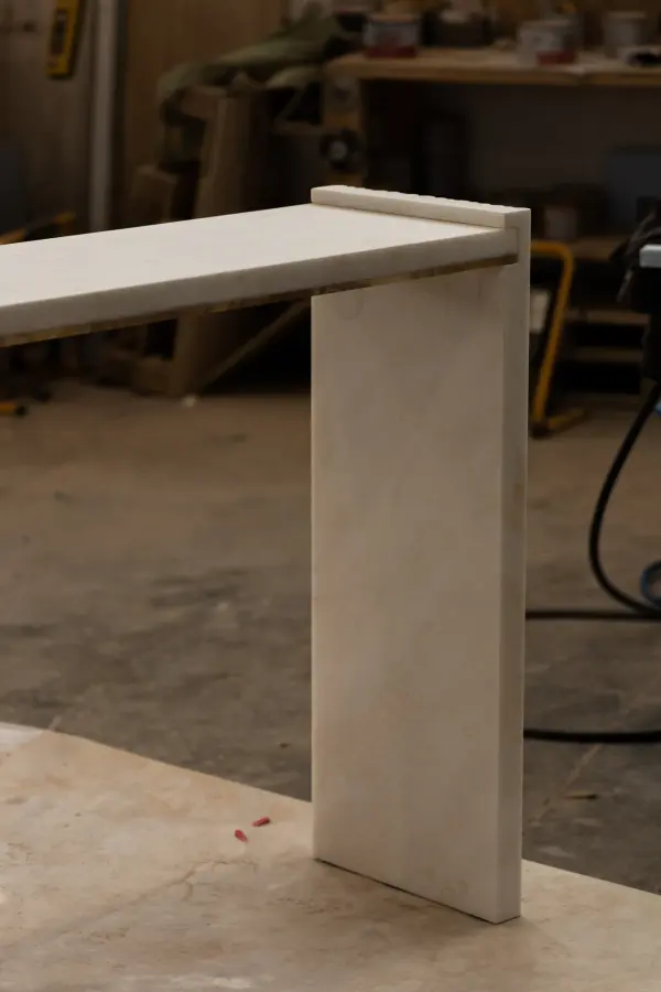 Malibu marble console, view 3