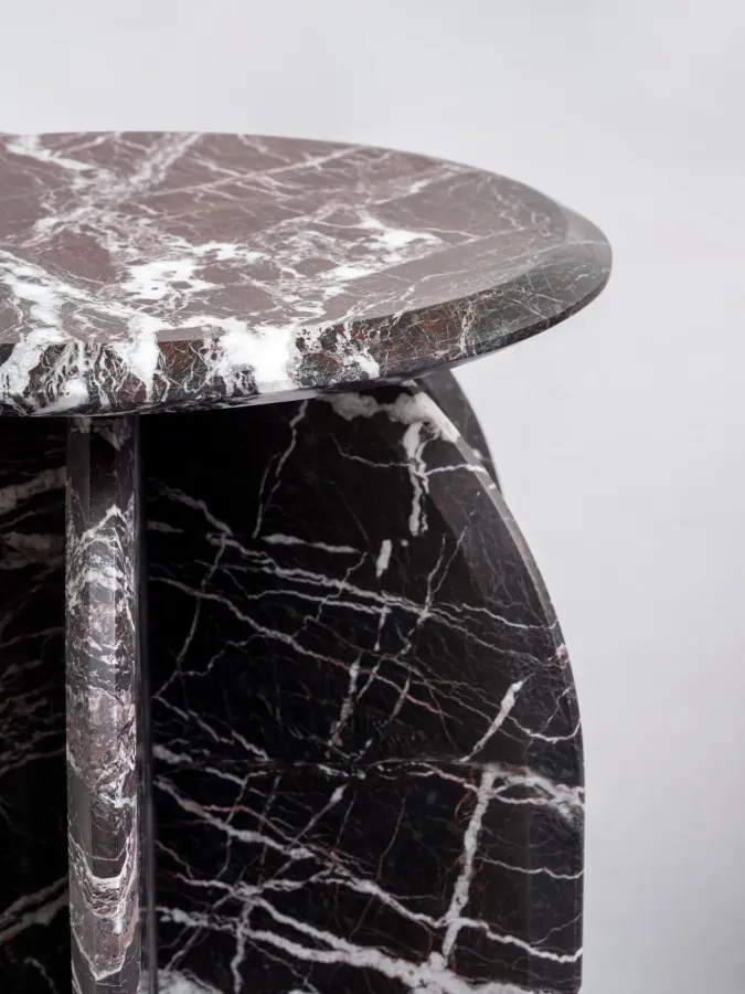 Palladio marble side table, view 2