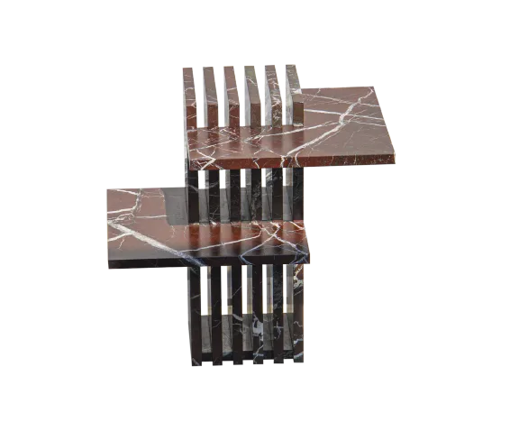 Piano marble side table, cutout on a plain background