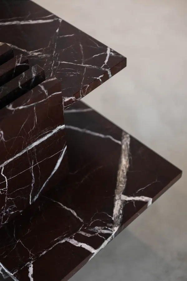 Piano marble side table, view 3