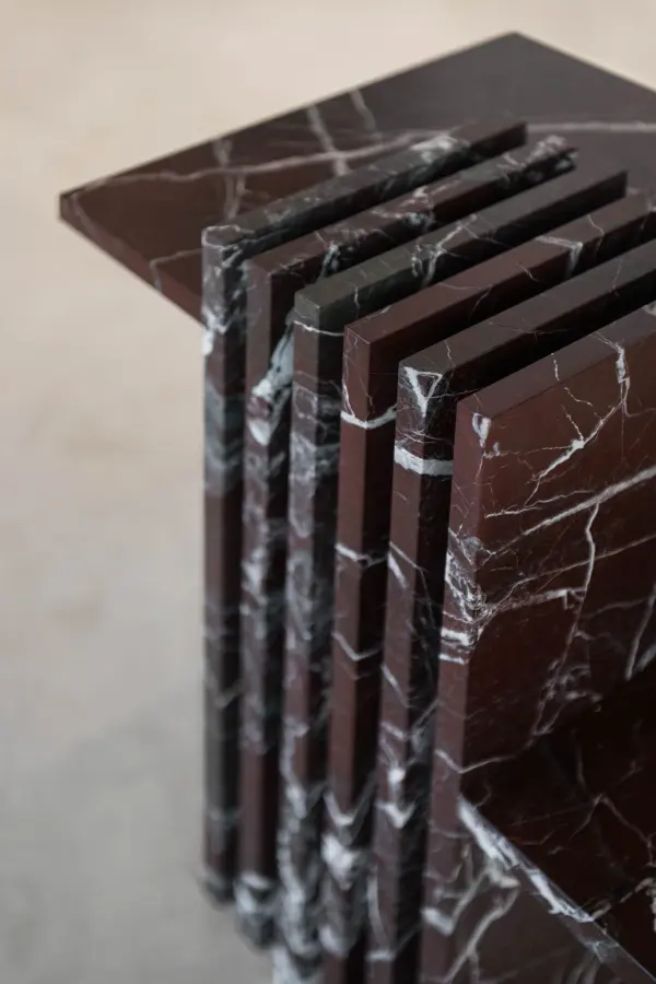 Piano marble side table, view 4