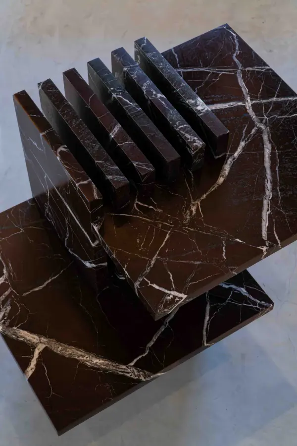 Piano marble side table, view 5