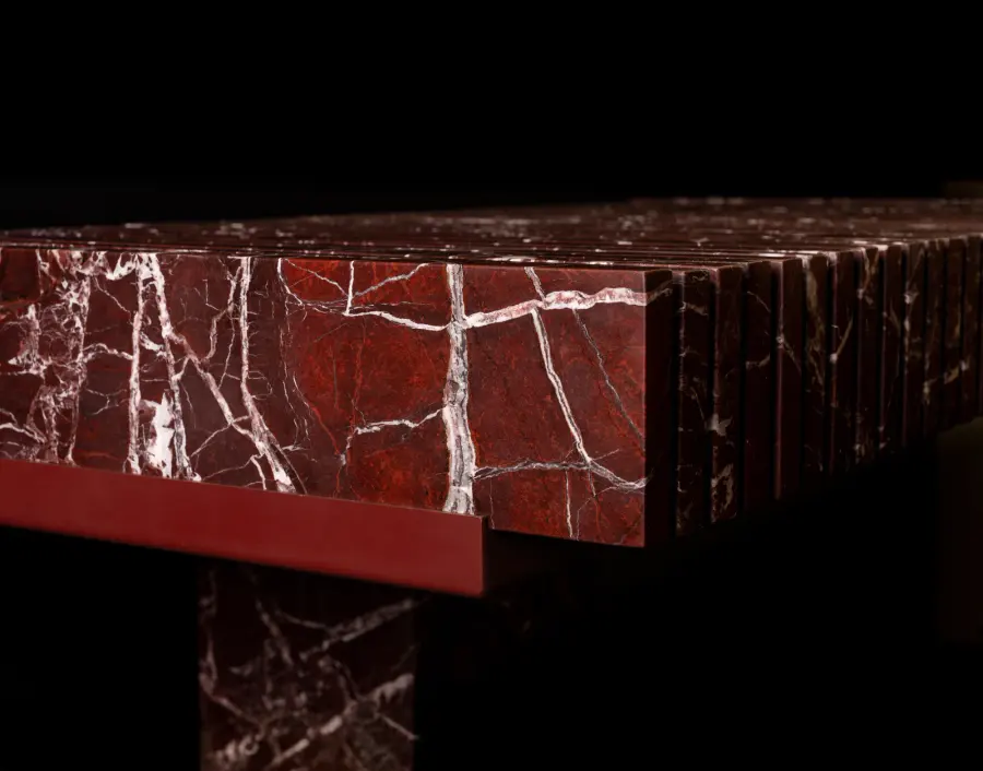 Piano wall-mounted marble washbasin, view 2
