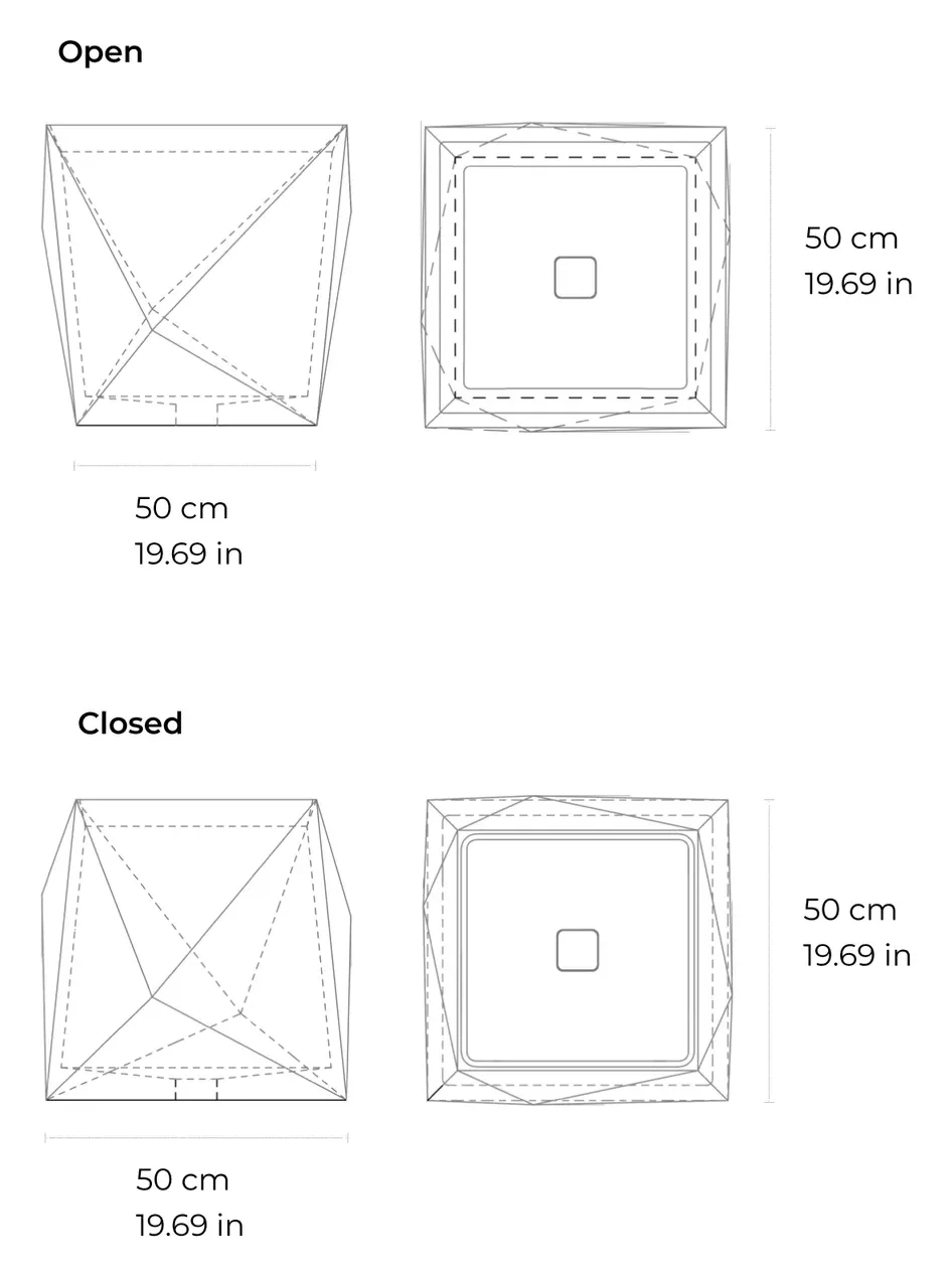 Punta Medium countertop marble washbasin: dimensioned drawing