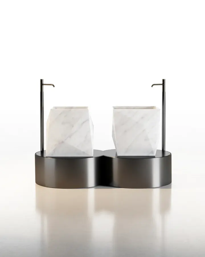 Punta Medium countertop marble washbasin, view 4