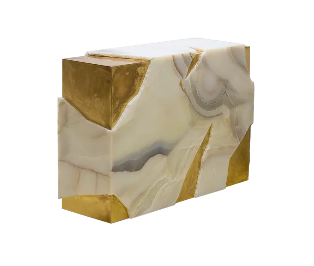 Relica marble console, cutout on a plain background