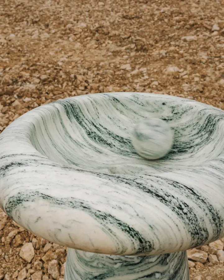 Roll Ball freestanding marble washbasin, view 5