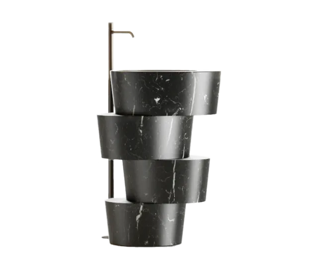 Slide freestanding marble washbasin, cutout on a plain background