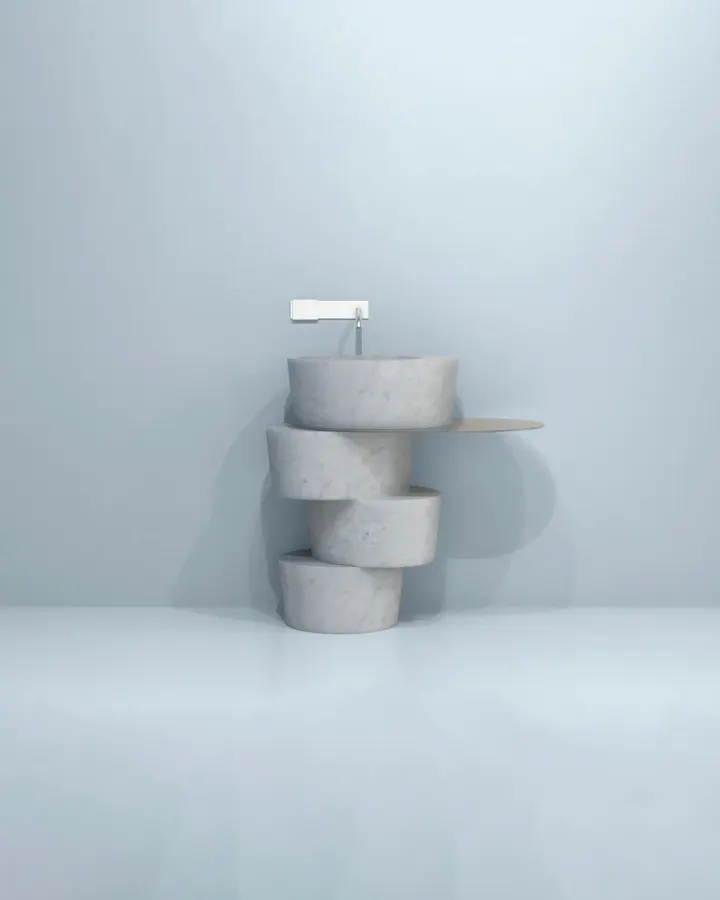 Slide freestanding marble washbasin, view 3