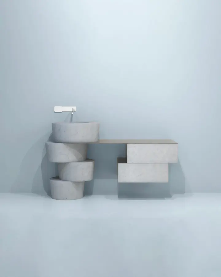 Slide freestanding marble washbasin, view 4