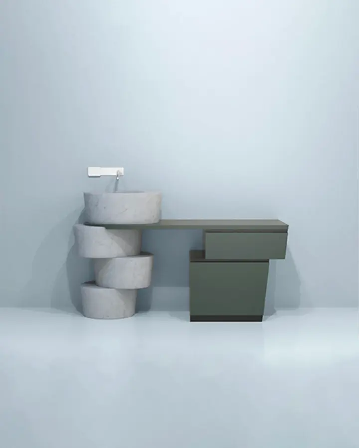 Slide freestanding marble washbasin, view 5