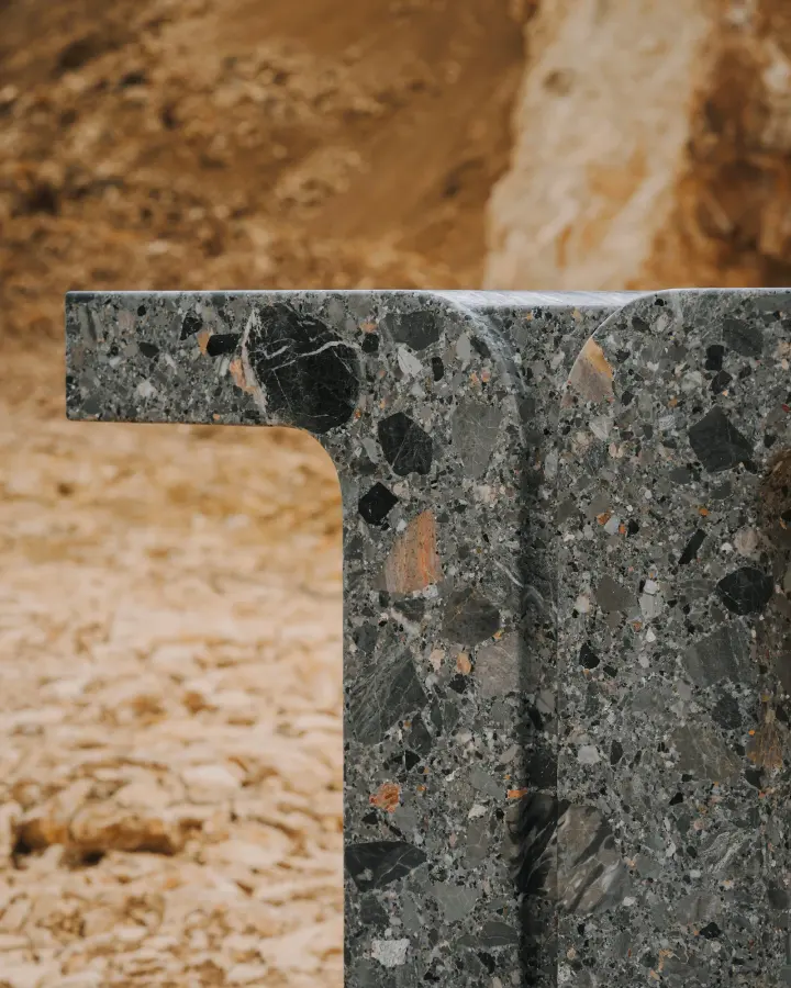 T-02 marble console, view 2