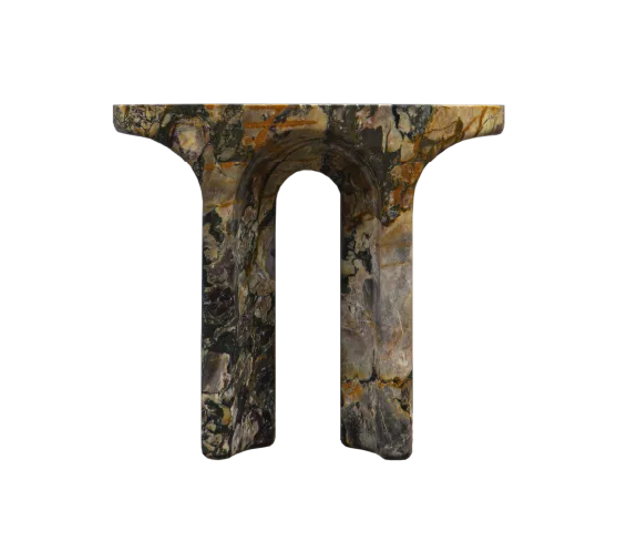 Temple marble console, cutout on a plain background