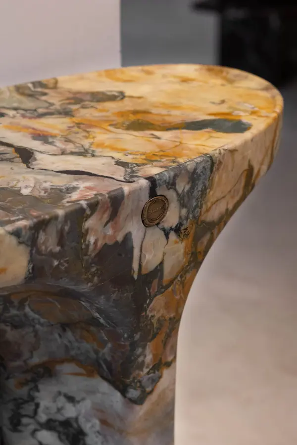 Temple marble console, view 3