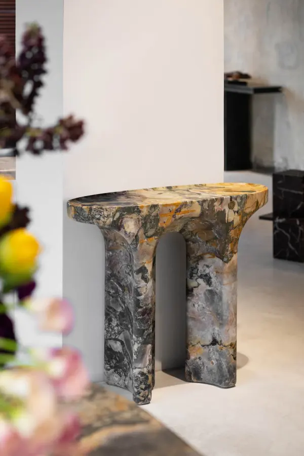 Temple marble console, view 4