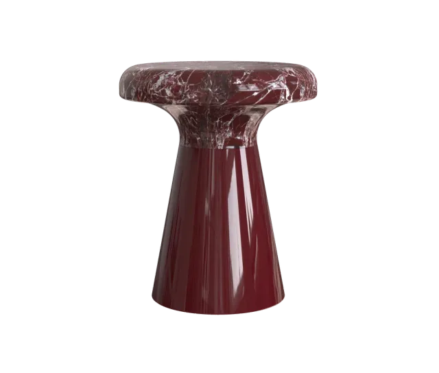 Terra marble side table, cutout on a plain background