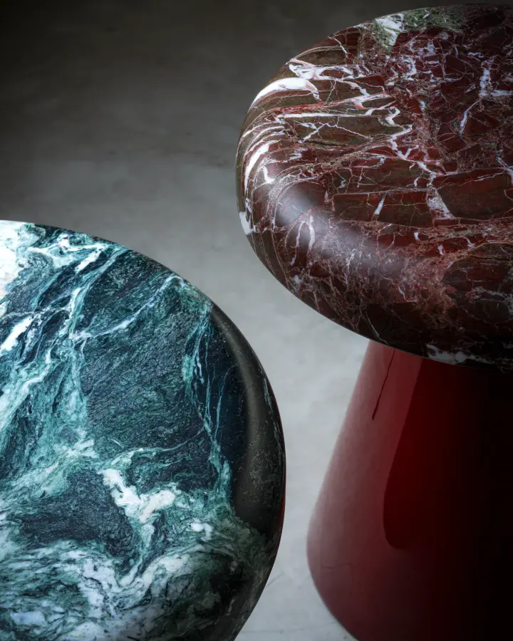 Terra marble side table, view 2
