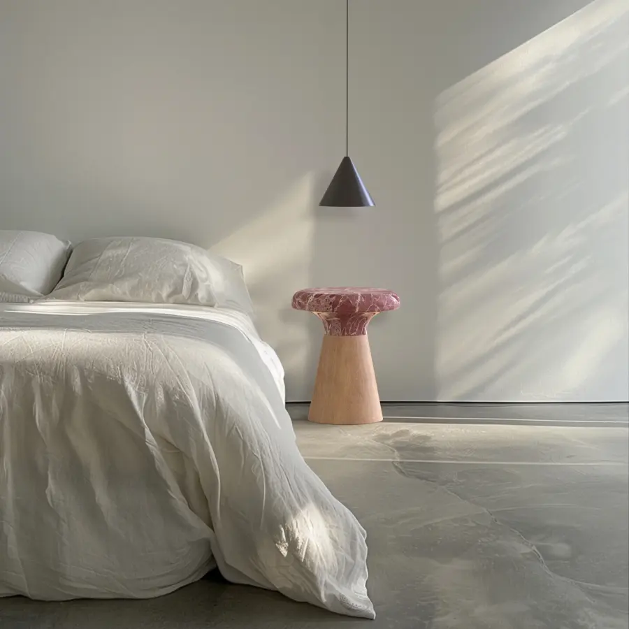 Terra marble side table, view 4