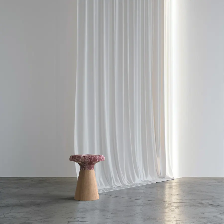 Terra marble side table, view 5