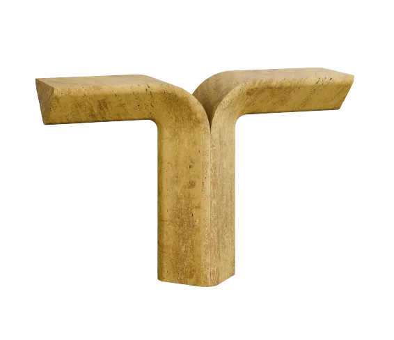 Tivoli marble console, cutout on a plain background