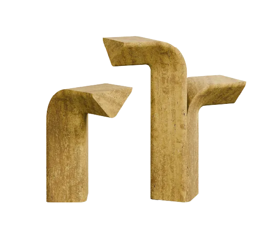 Tivoli marble side table, cutout on a plain background
