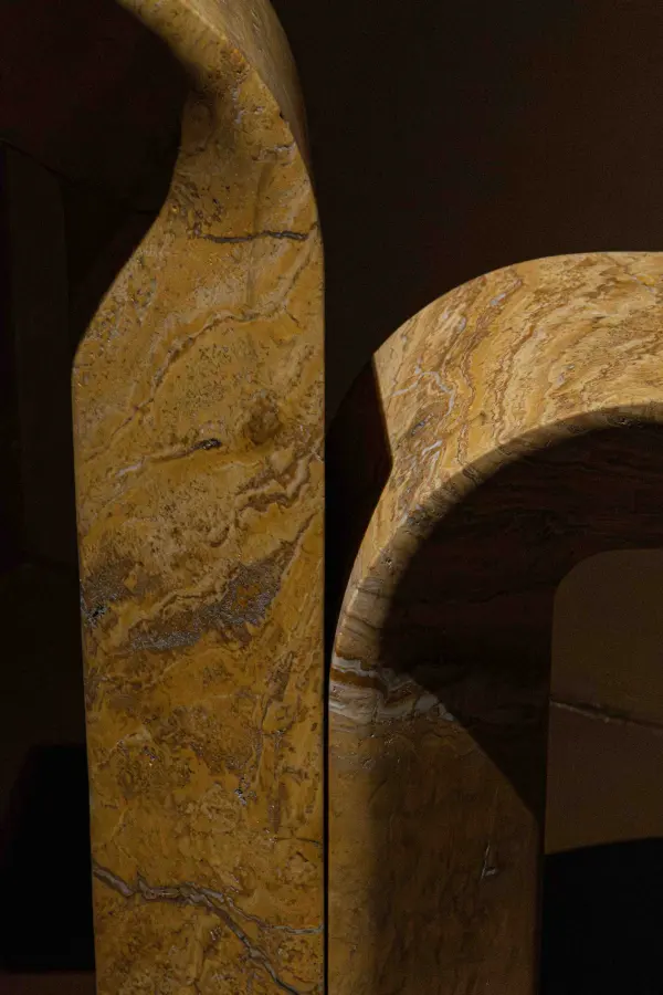 Tivoli marble side table, view 3