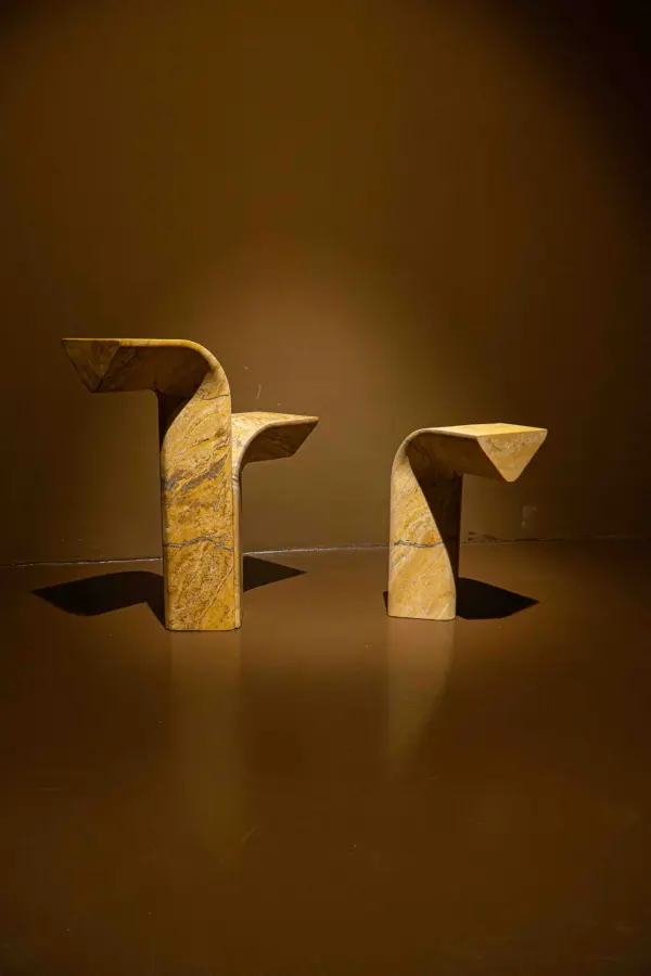 Tivoli marble side table, view 4