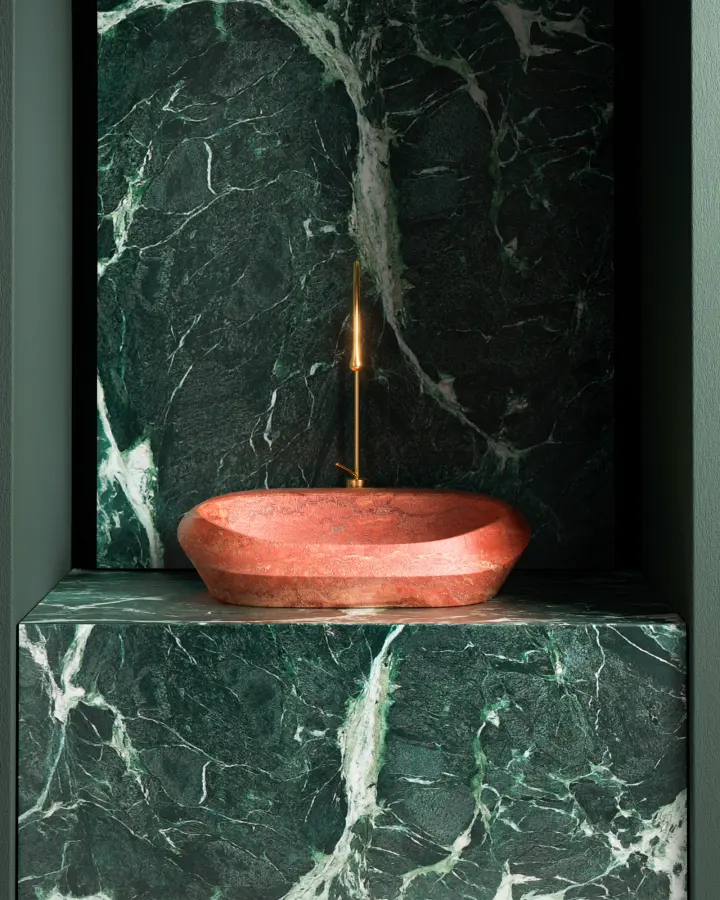 Tosca Small countertop marble washbasin, view 2