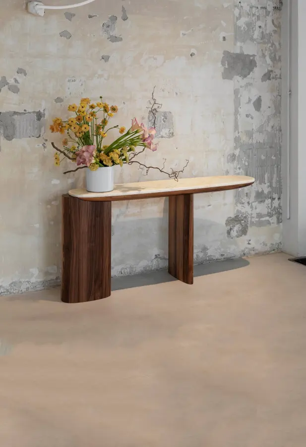 Volare marble console, view 2