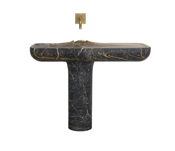 Vulcan freestanding marble washbasin, cutout on a plain background