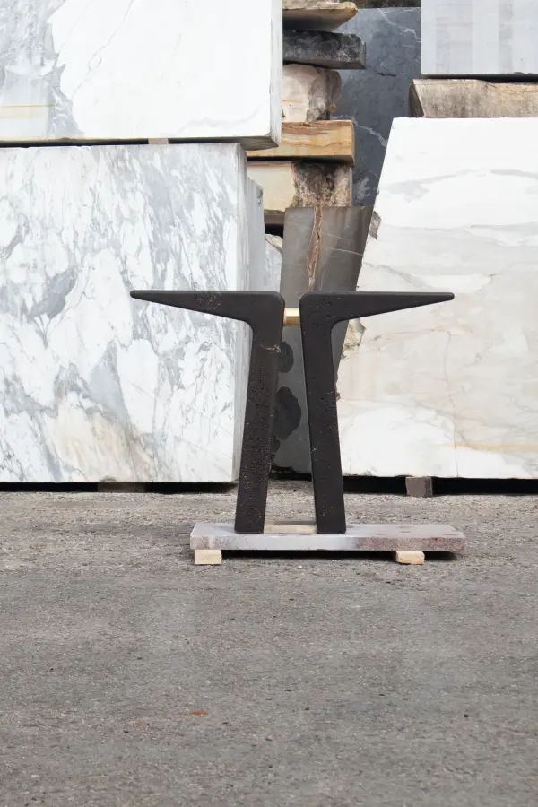 Wing marble console, view 3