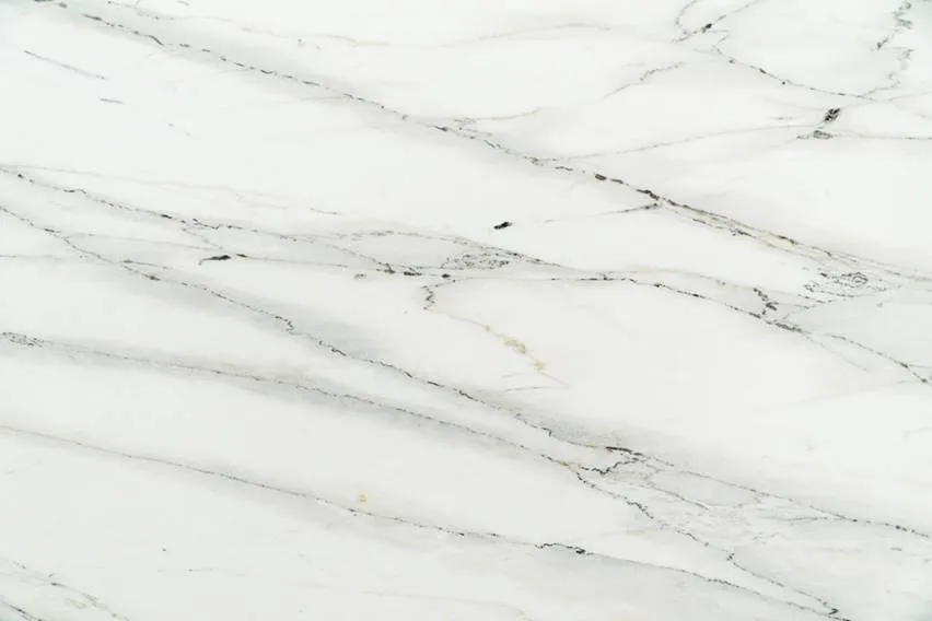 Calacatta white marble with bold grey and gold veining