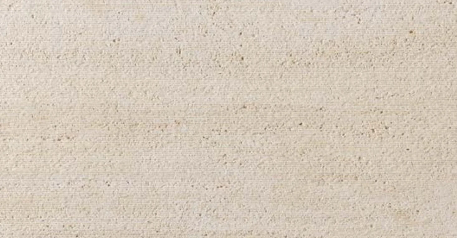 Bianco travertine, scratched