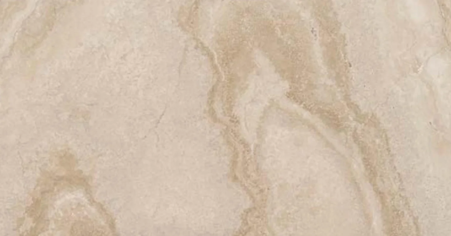 Fumo Bianco travertine, cross cut, filled and honed