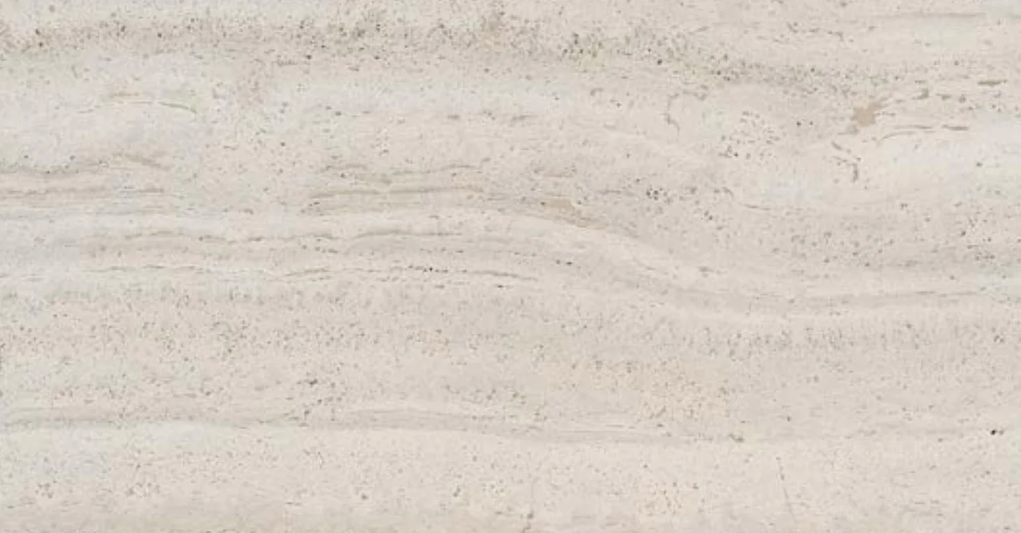 Fumo Bianco travertine, vein cut, sandblasted and filled