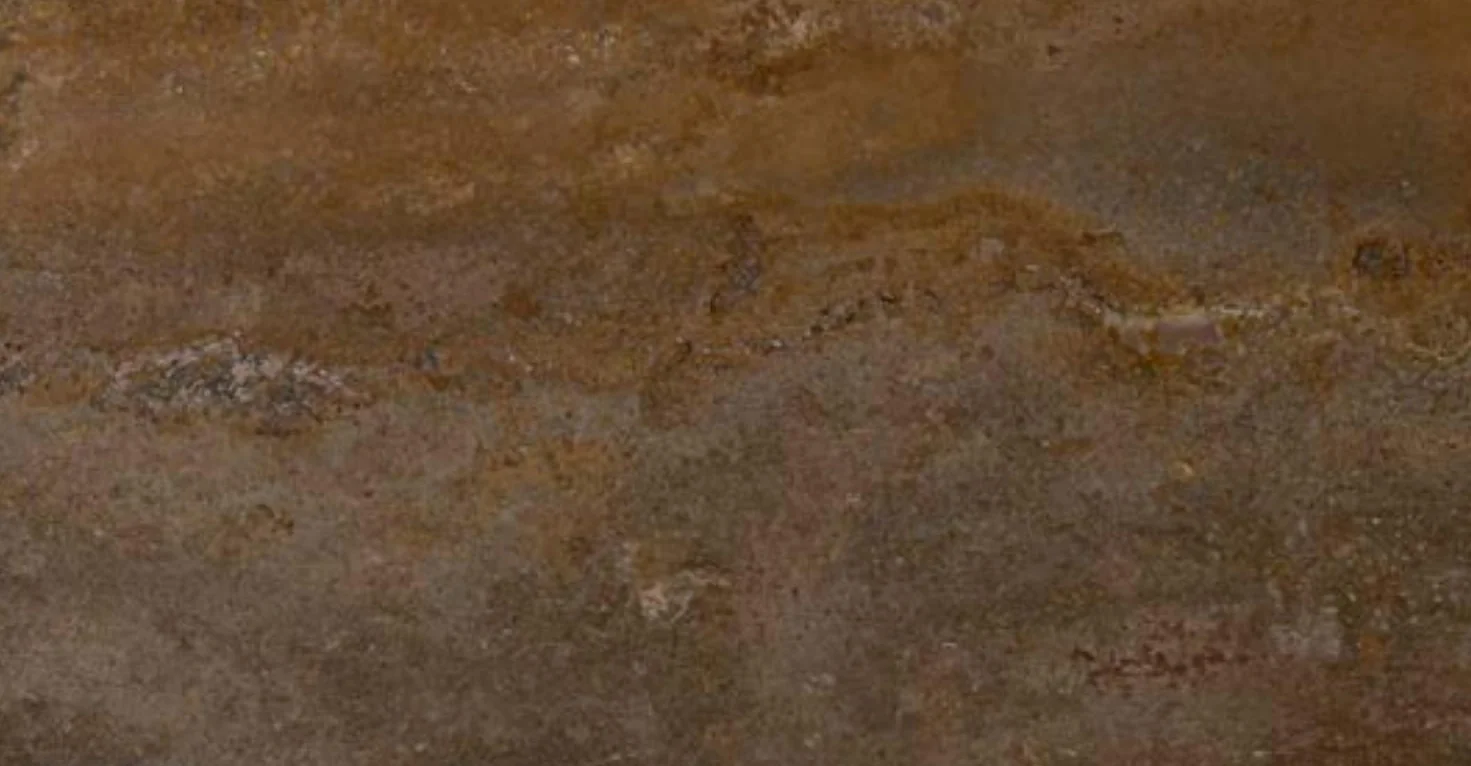 Mahogany travertine, filled and honed