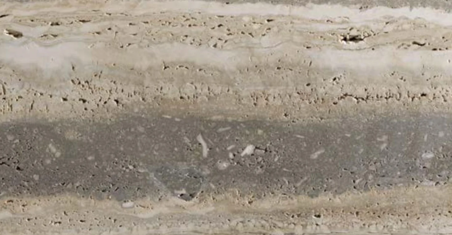 Silver Dark travertine, honed and unfilled