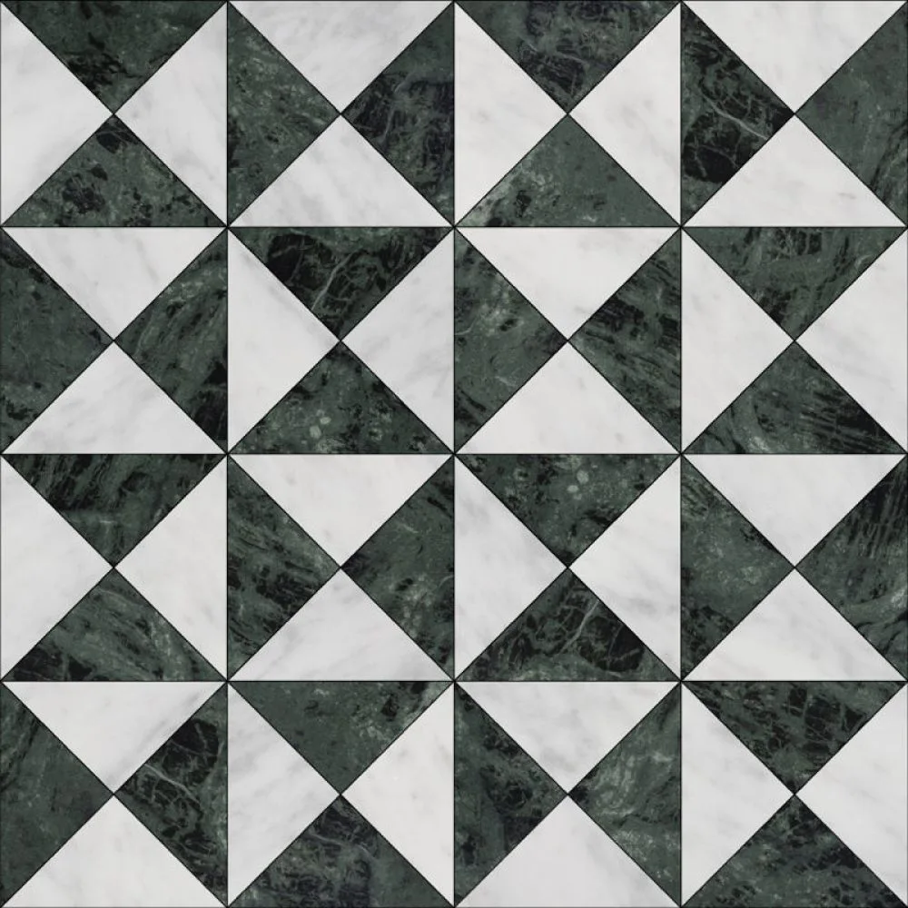 Bianco Carrara · Verde Alpi Tetris Module G