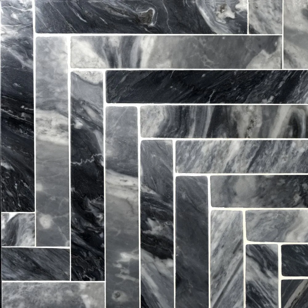 Bardiglio Herringbone tile