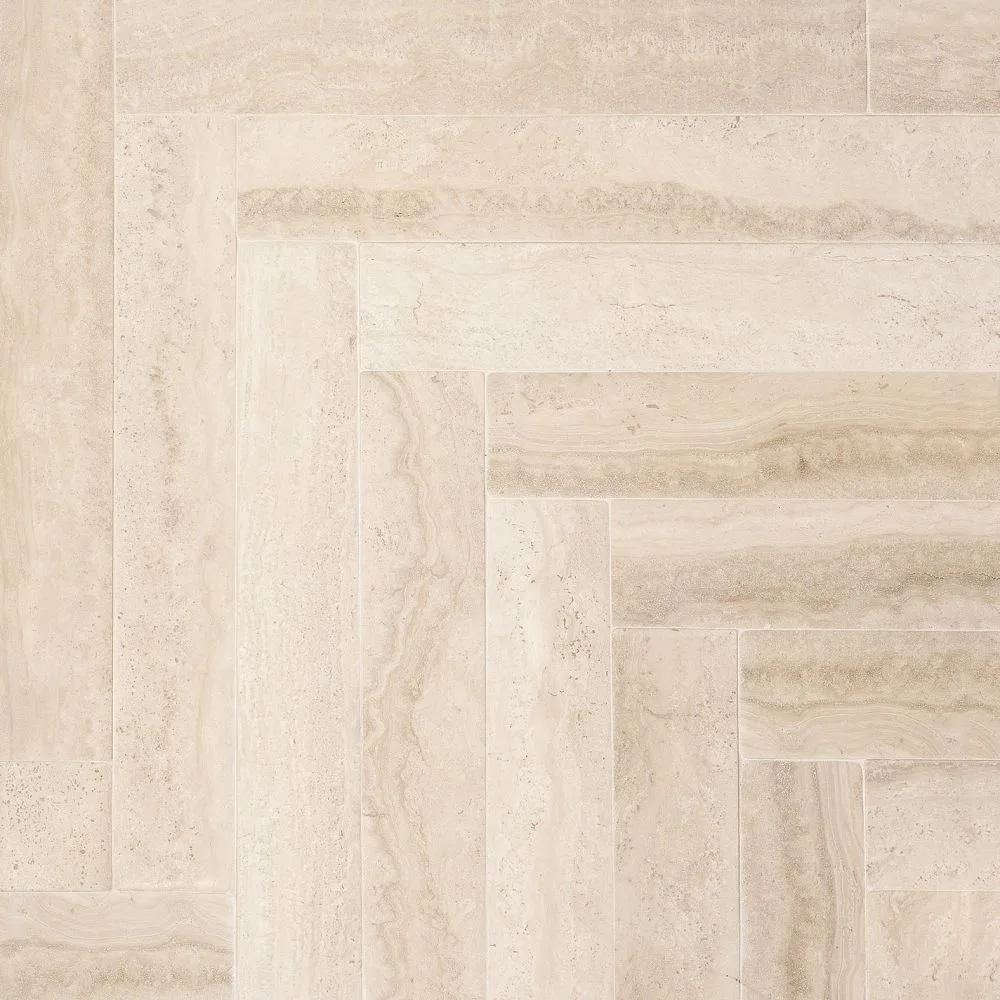 Bianco Dei Herringbone tile
