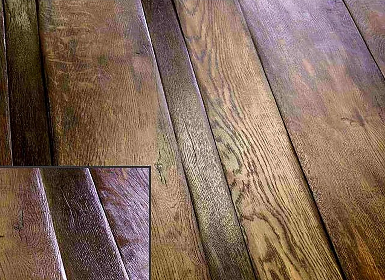 Palazzo Antico antique oak wide plank flooring with original aged patina