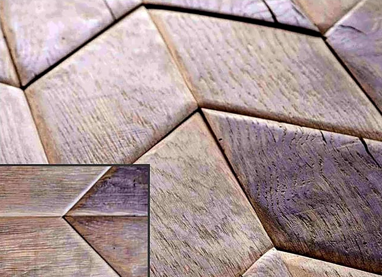 Prima Patina antique oak flooring in a vertical herringbone pattern