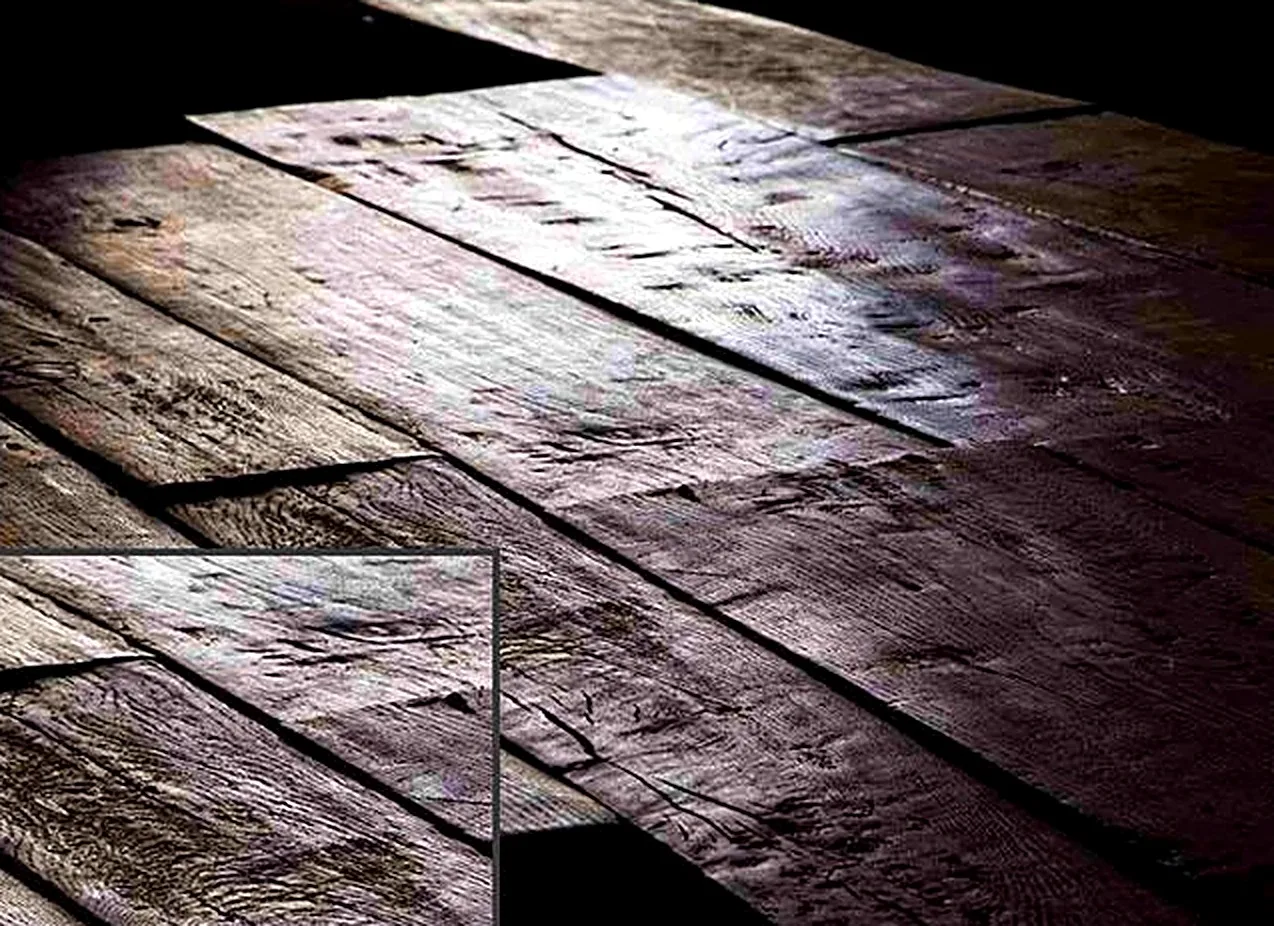 Prima Patina oak wide plank flooring detail with an irregular surface